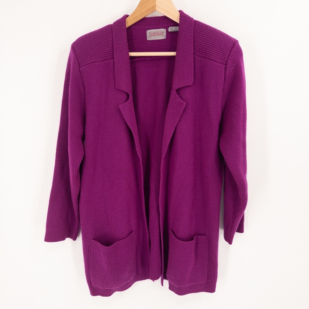 VTG Knit Cardigan Sweater Womens S Heavyweight Blazer Dopamine Art Teacher Retro